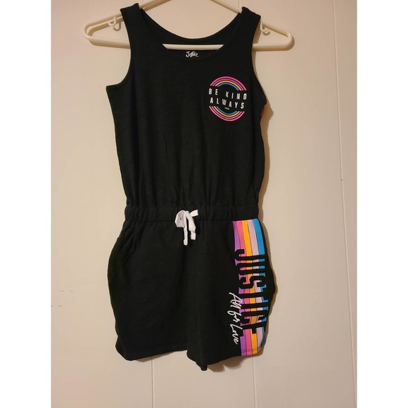 Justice One Piece Romper Girls' Size Medium Black Sleeveless Scoop Neck(Y) - Picture 1 of 5